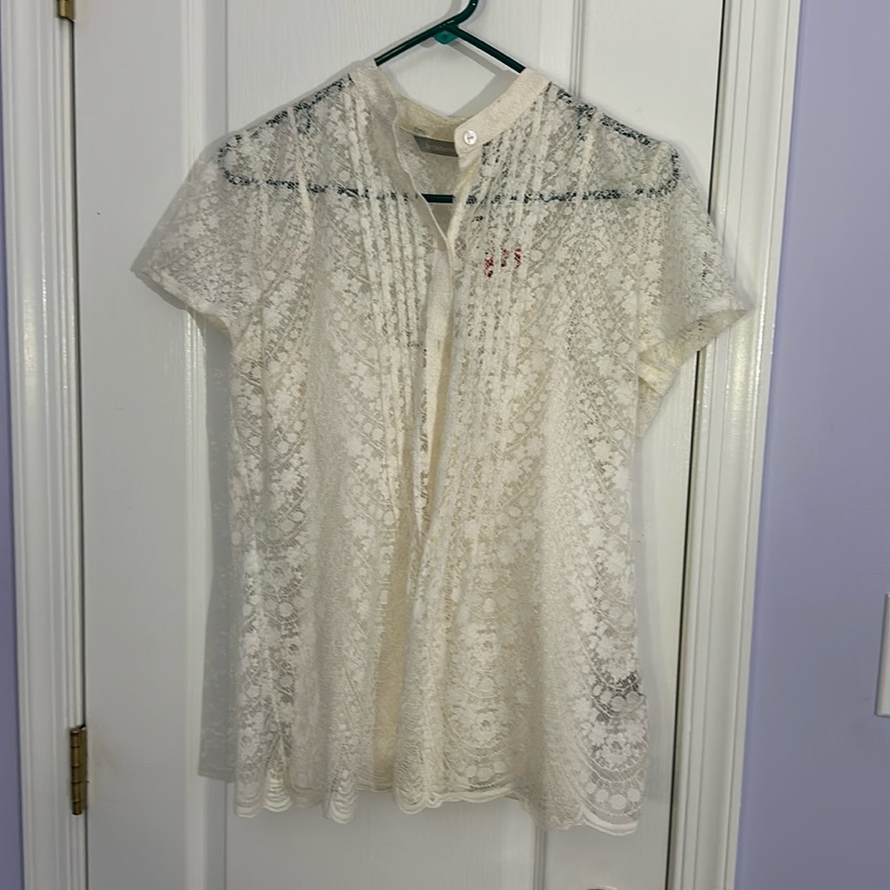 NWT lace button up
